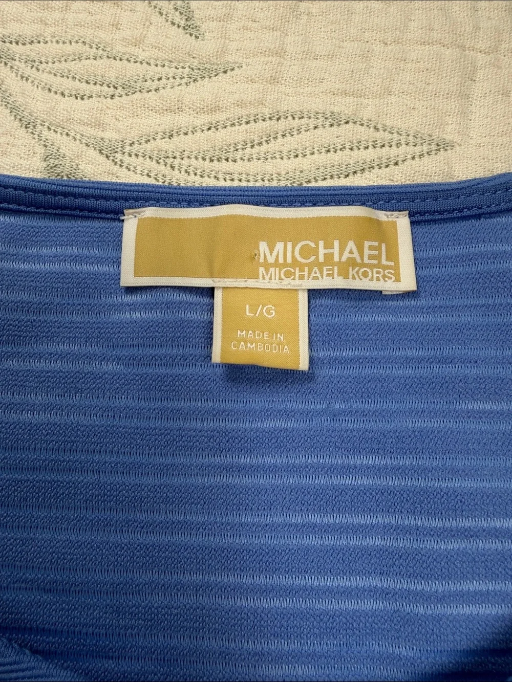 Michael Kors Royal Blue Textured Sleeveless Top; Large